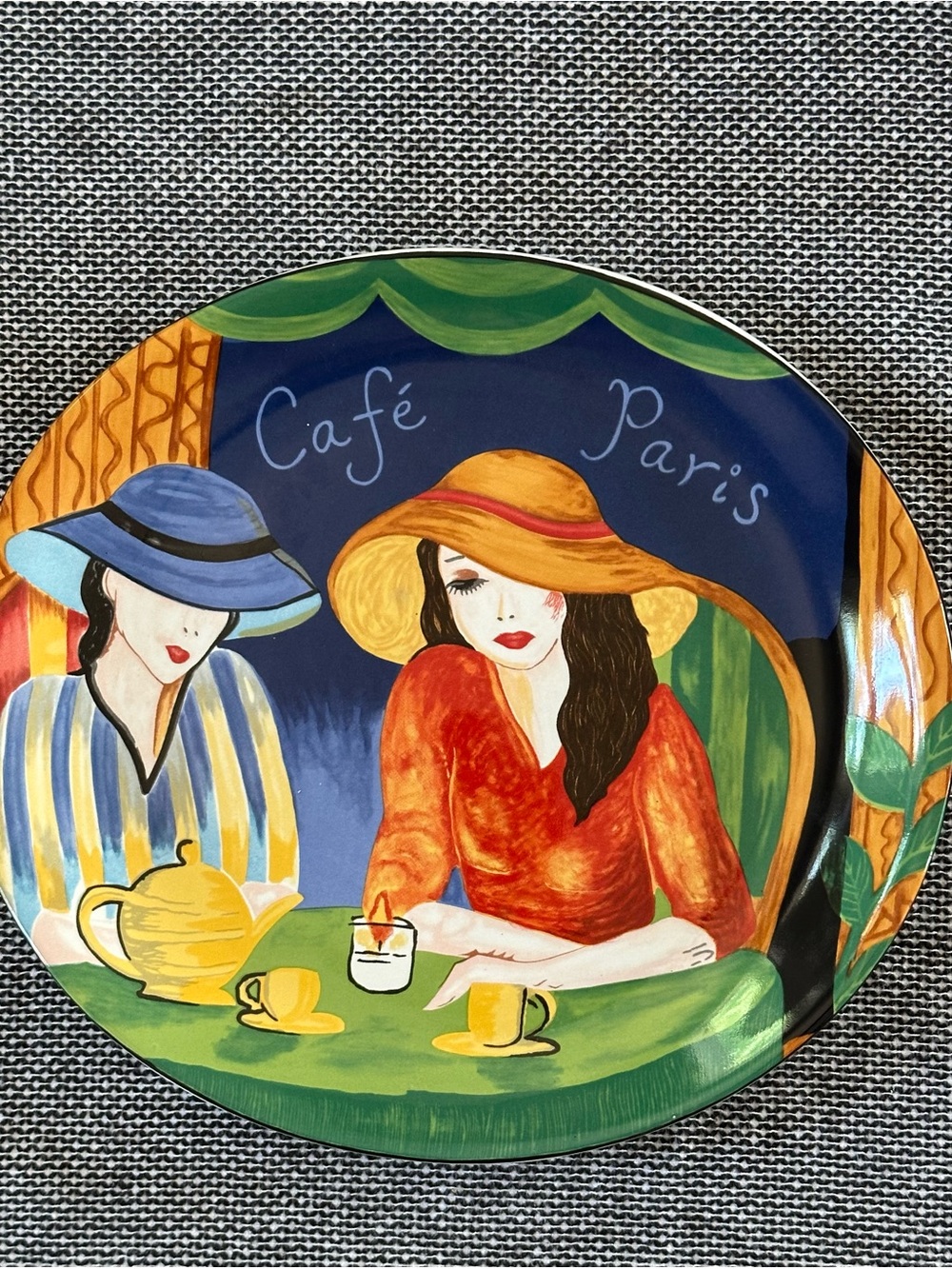 Sango Café Paris Decorative Plate - Blue, Red, Yellow, Green